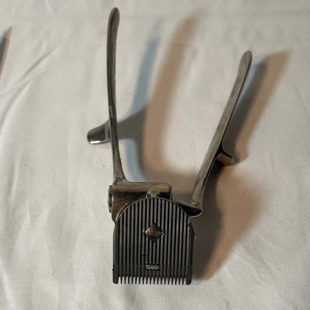 Antique Vintage Grooming Scissors Set - Silver and Brown
